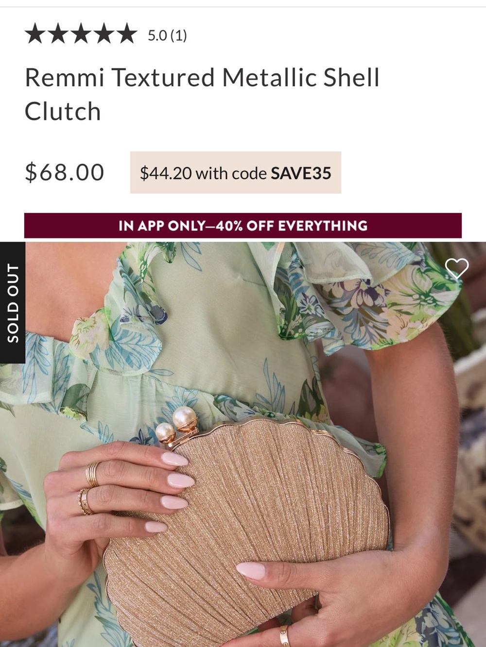 Vici Remmi Textured Metallic Shell Clutch